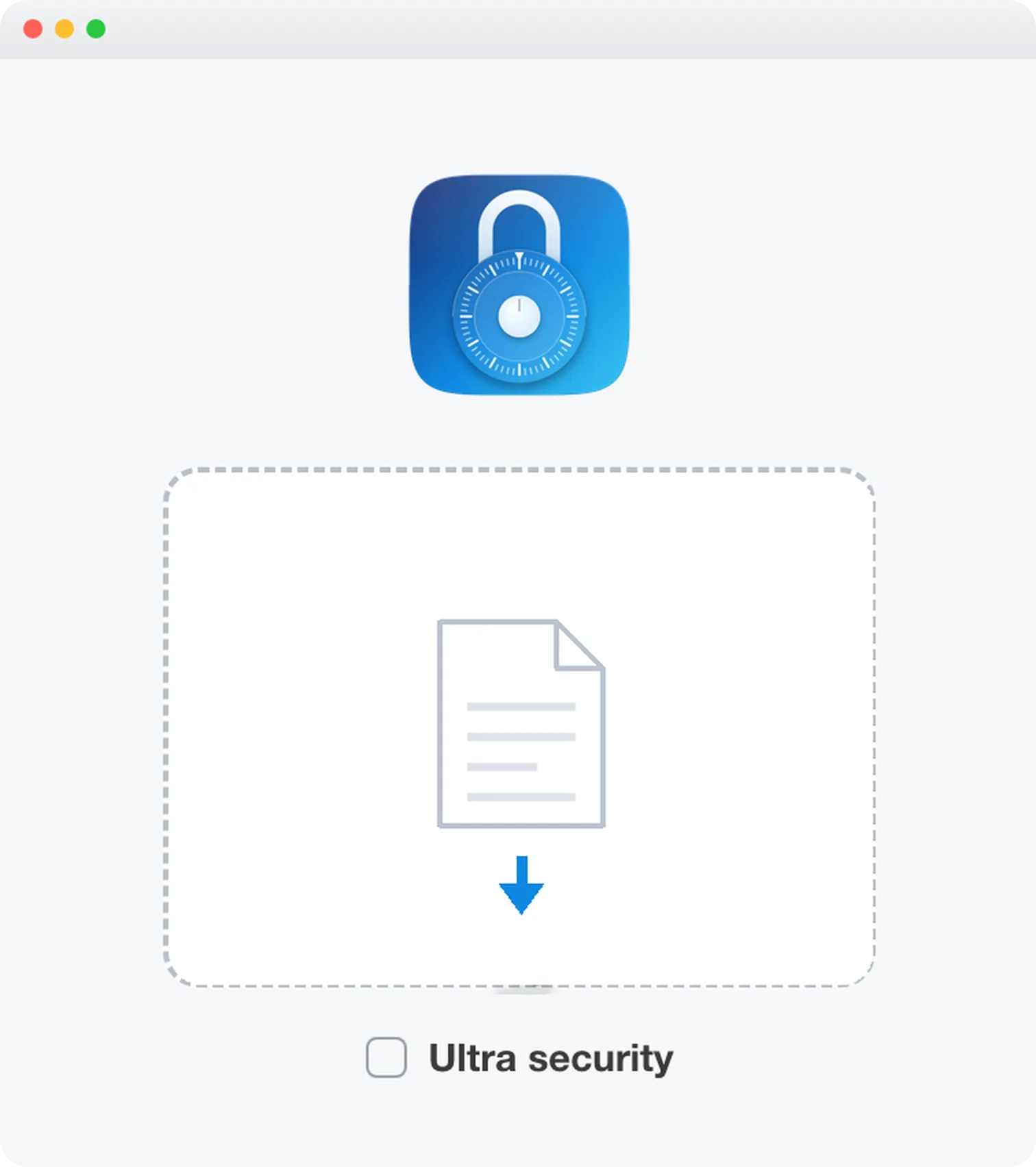 Bit Cloak window with a file drop area